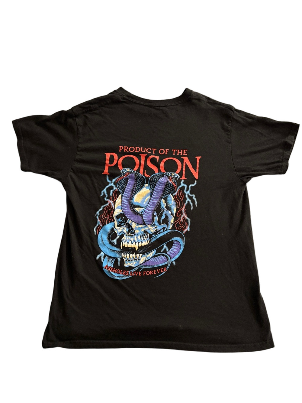 Assholes Live Forever Product Of The Poison Skull Snake Graphic Tee Large - Picture 7 of 8